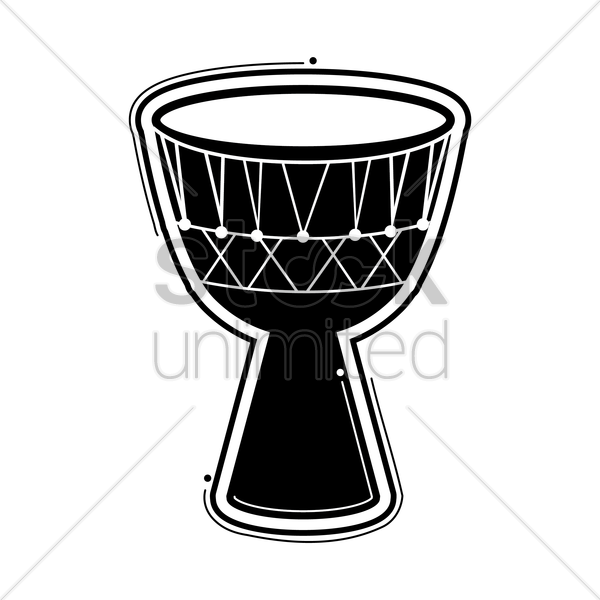 Drawn Instrument African Drum - African Drum Silhouette (600x600)
