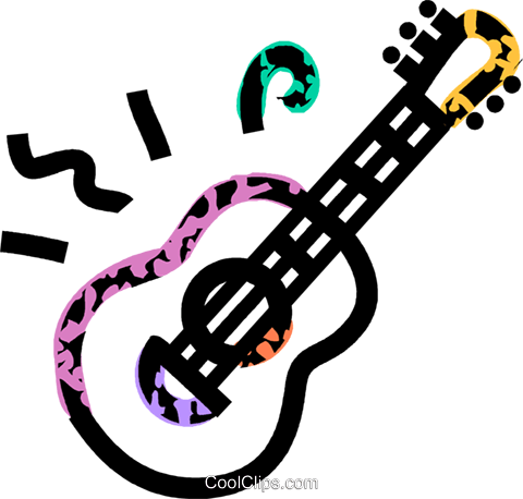 Acoustic Guitar Royalty Free Vector Clip Art Illustration - Sound (480x458)