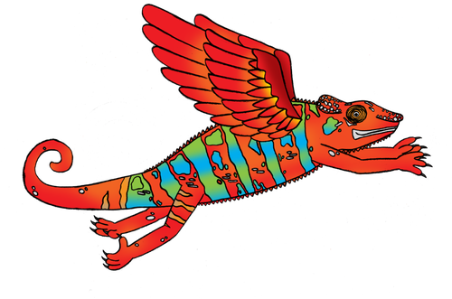 Clip Art Royalty Free Stock Chameleon Clipart Red - Illustration (499x350)