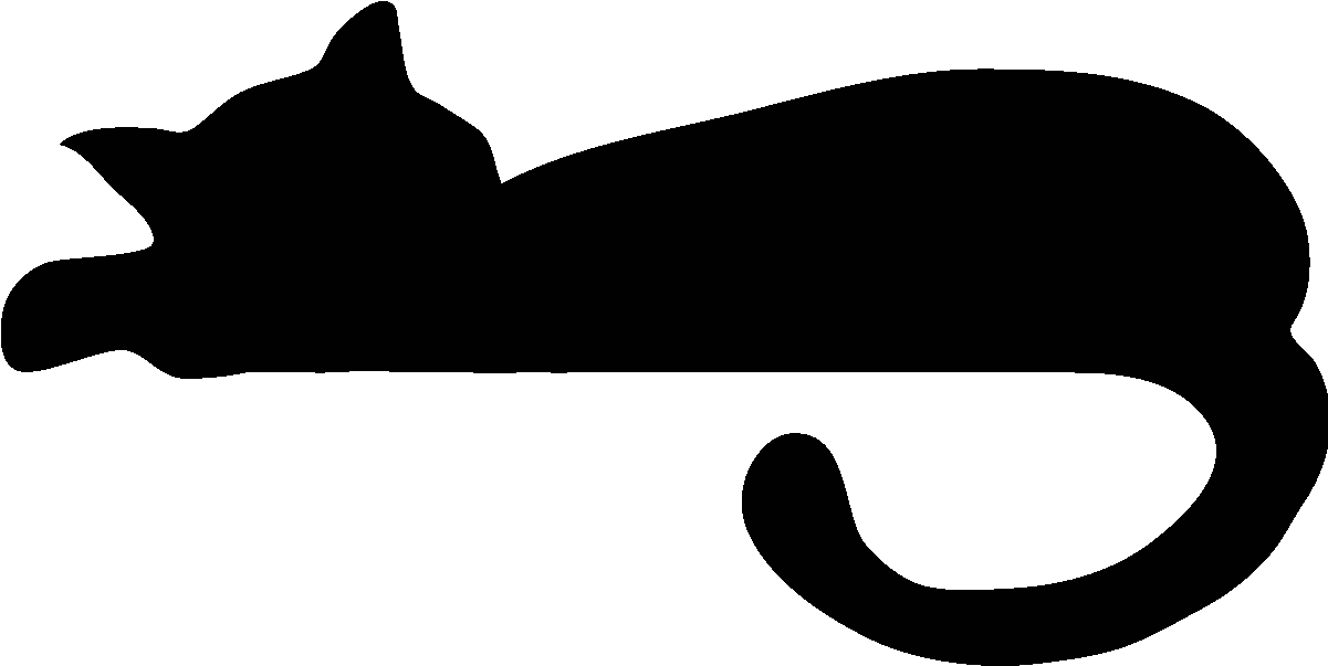 Sticker Chat Couché - Chat Couché Dessin Noir (1200x1200)