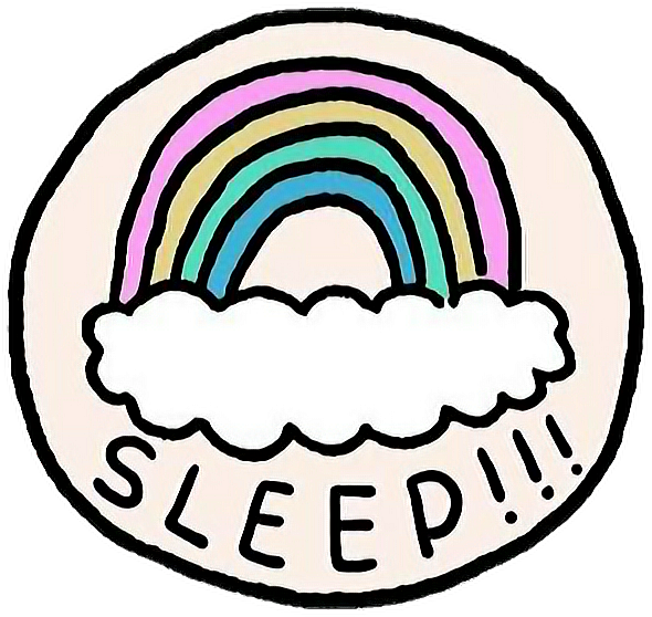 Cute Kawaii Fancy Rainbow Colorful Pastel Png Packs - Sleep Stickers (660x646)
