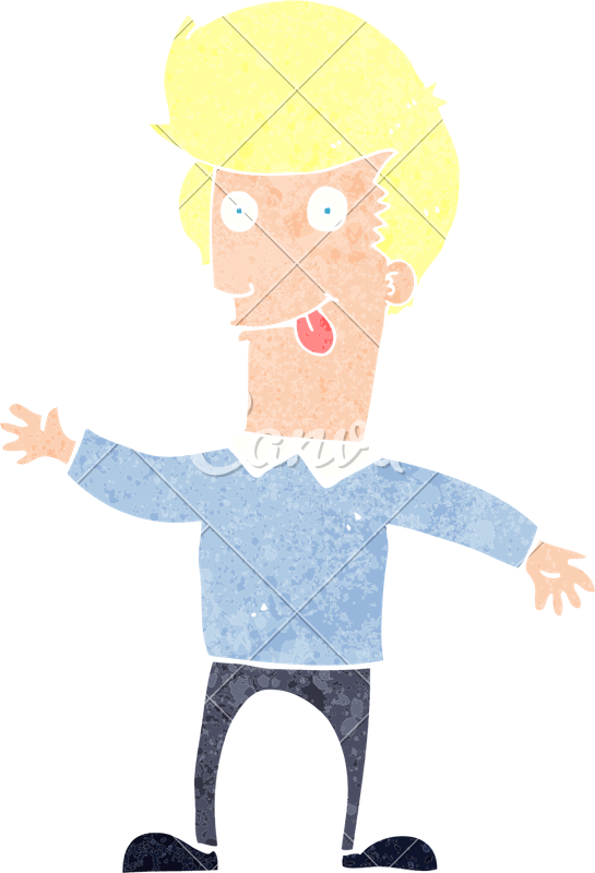 Cartoon Man Sticking Out Tongue - Man (545x800)