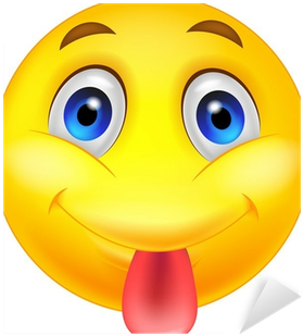 Smiley Emoticon Sticking Out His Tongue Sticker • Pixers® - Imagenes De Caritas Sacando La Lengua (400x400)