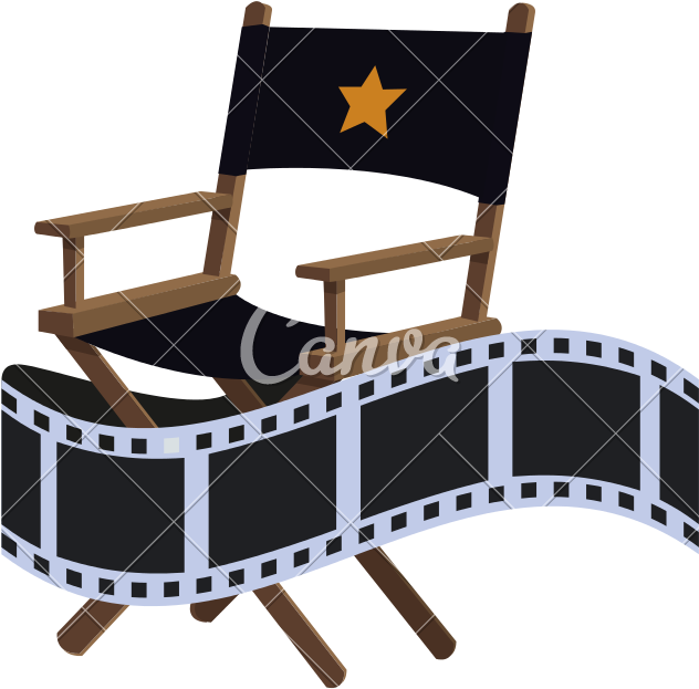 Director Chair And Film Strip - Director Movie Chair Icon (800x800)