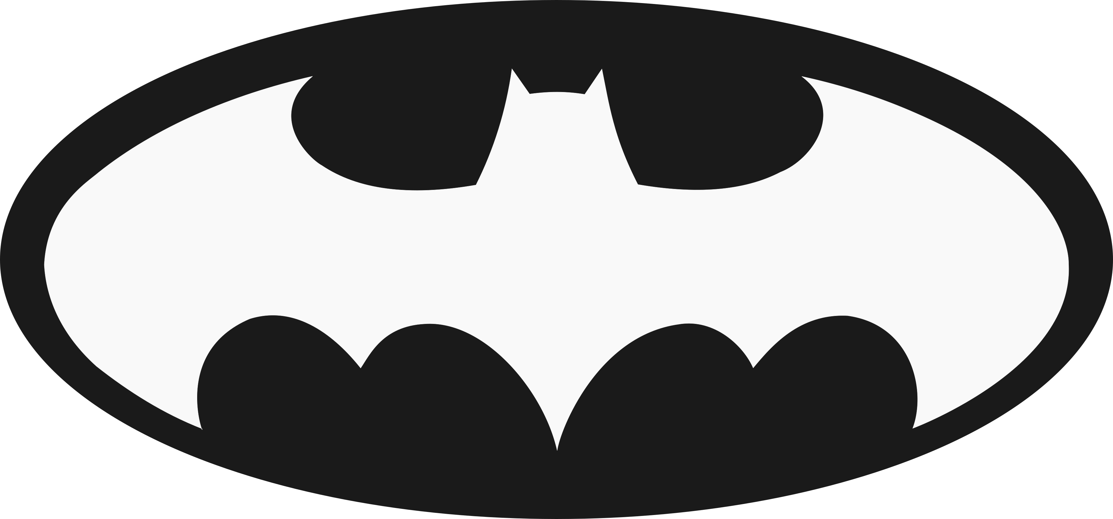 Collection Of Free Batman Vector File - Batman Logo White Png (3624x1692)