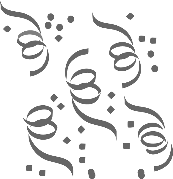 Confetti Vector Black And White (582x600)