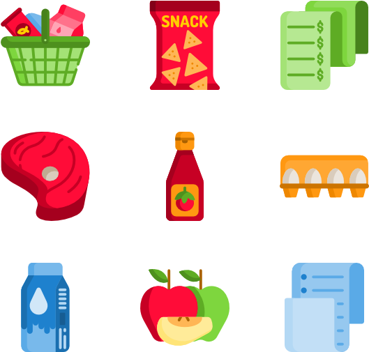 Goods Icons Free Grocery - Supermarket (600x564)