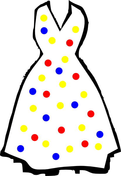 How To Set Use Polka Dots Dress Clipart - Dress (414x599)