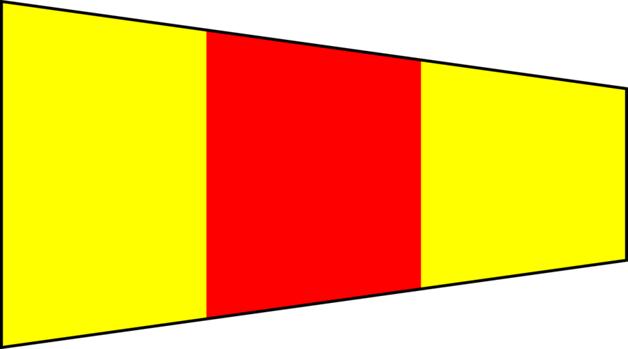 Download Pennant Zero Clipart International Maritime - 0 Signal Flag (900x500)