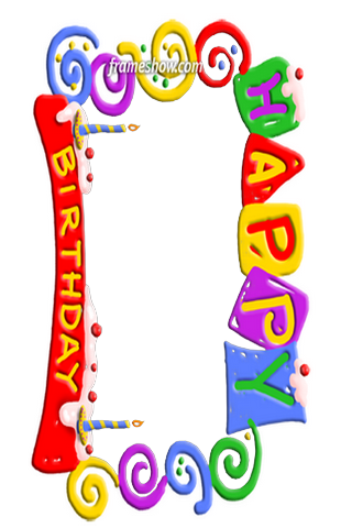Happy Birthday Frame Clipart Line Toy Clip Art - Happy Birthday Frame (320x480)