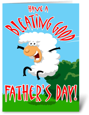 Bleating Good Father's Day Greeting Card - Greeting Card (350x396)