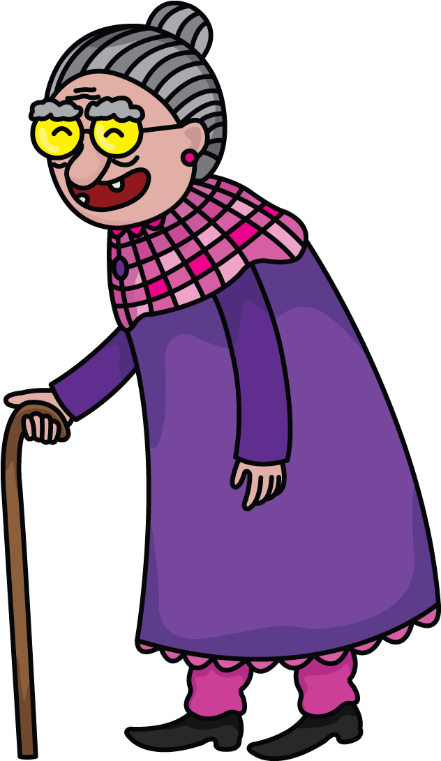 Inderin Oma Cartoon Fisten