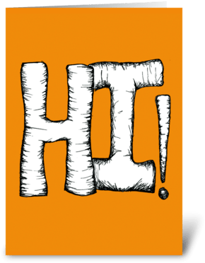 Hi Greeting Card - Greeting Card (350x396)