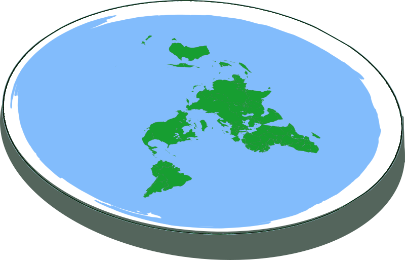 Globe The Flat Earth Society T-shirt - Flat Earth Clip Art Png (800x513)