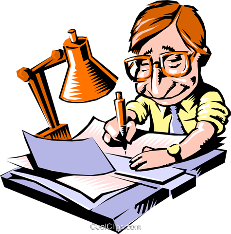 Paper Work Clipart Free - Author Clipart (475x480)