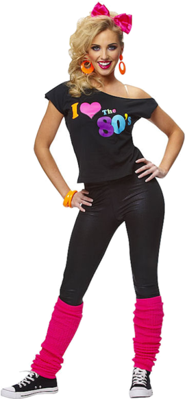 Adult I Love The 80s Top - 80s Fashion (366x580)
