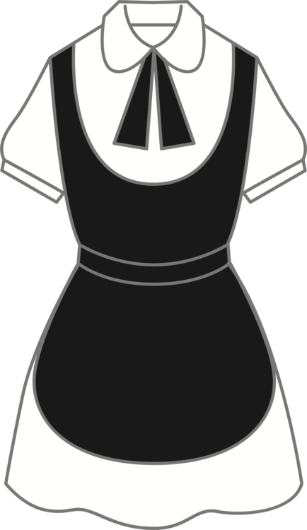 Dress French Maid Uniform Clothing - Maid Dress Clipart (434x750)