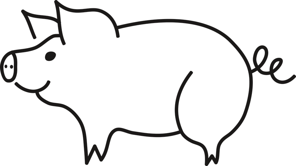 Related Free Clipart Daily - Pig Black And White Clipart Png (960x540)
