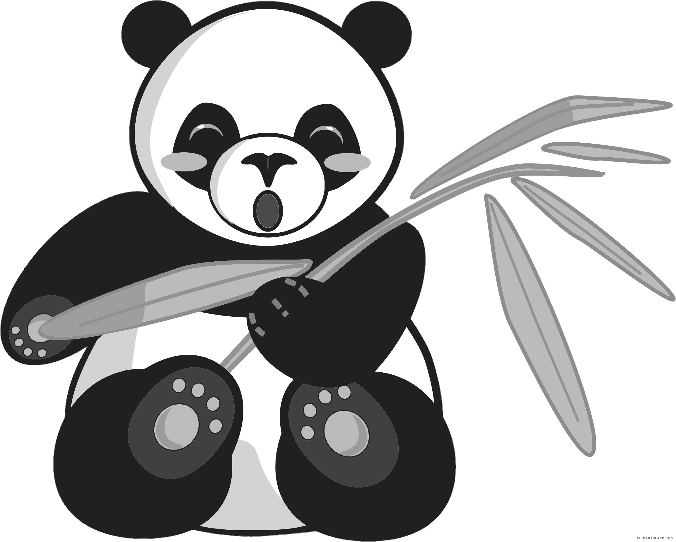 Giant Panda Clipart - Panda Bamboo Clipart (2308x1850)