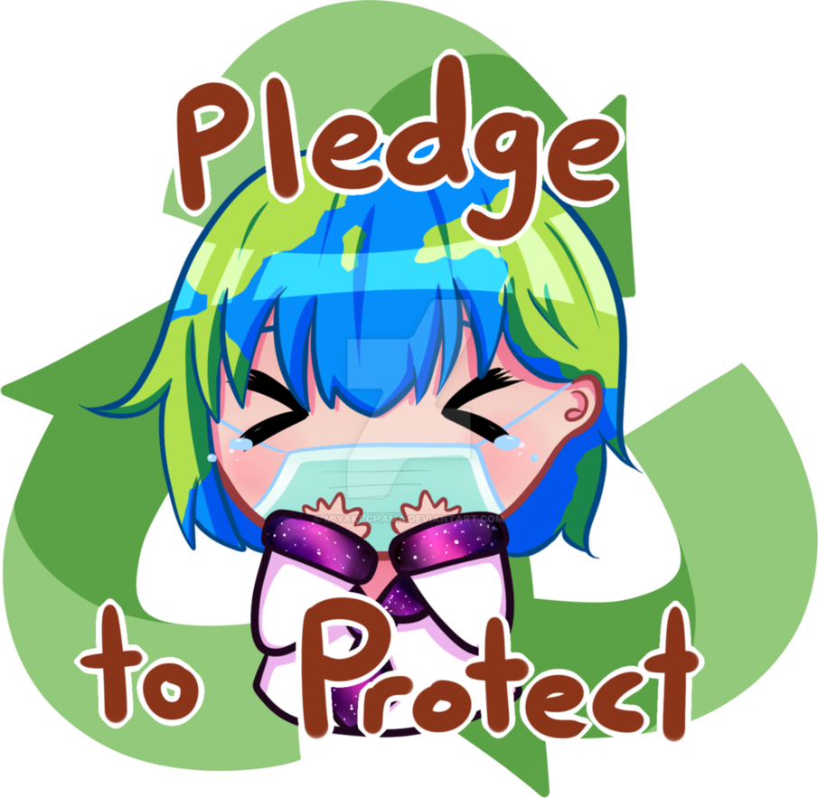 Pledge Green Clip Art Text Product - Earth Chan Protect (905x883)