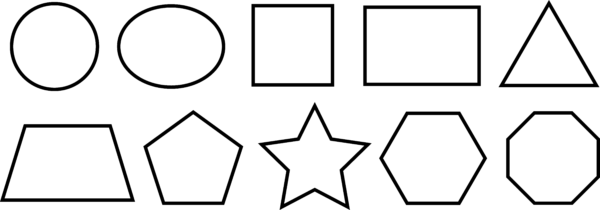 Picture Library Download In The Clipart Shape - Geometric Shapes Clip Art Black And White (600x210)