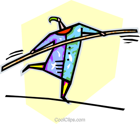Person Walking On A Tightrope Royalty Free Vector Clip - System (480x428)