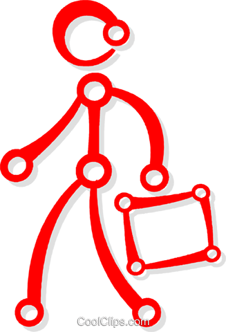 Person Walking With A Briefcase Royalty Free Vector - Illustration (327x480)