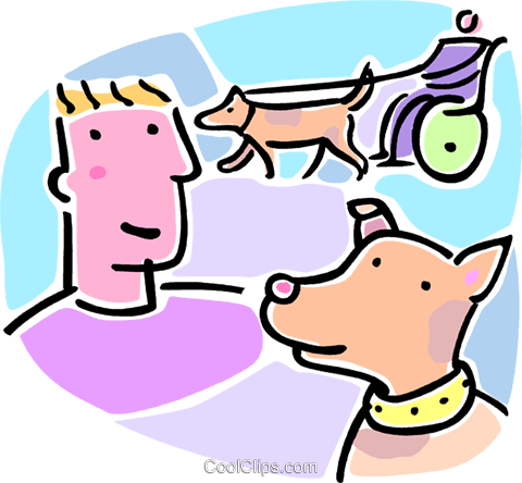 Person In Wheelchair Walking A Dog Royalty Free Vector - Person In Wheelchair Walking A Dog Royalty Free Vector (480x444)