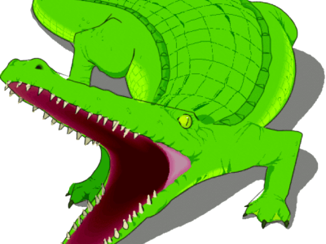 Crocodile Clipart Hungry Alligator - Crocodile Painting With Open Mouth (640x480)