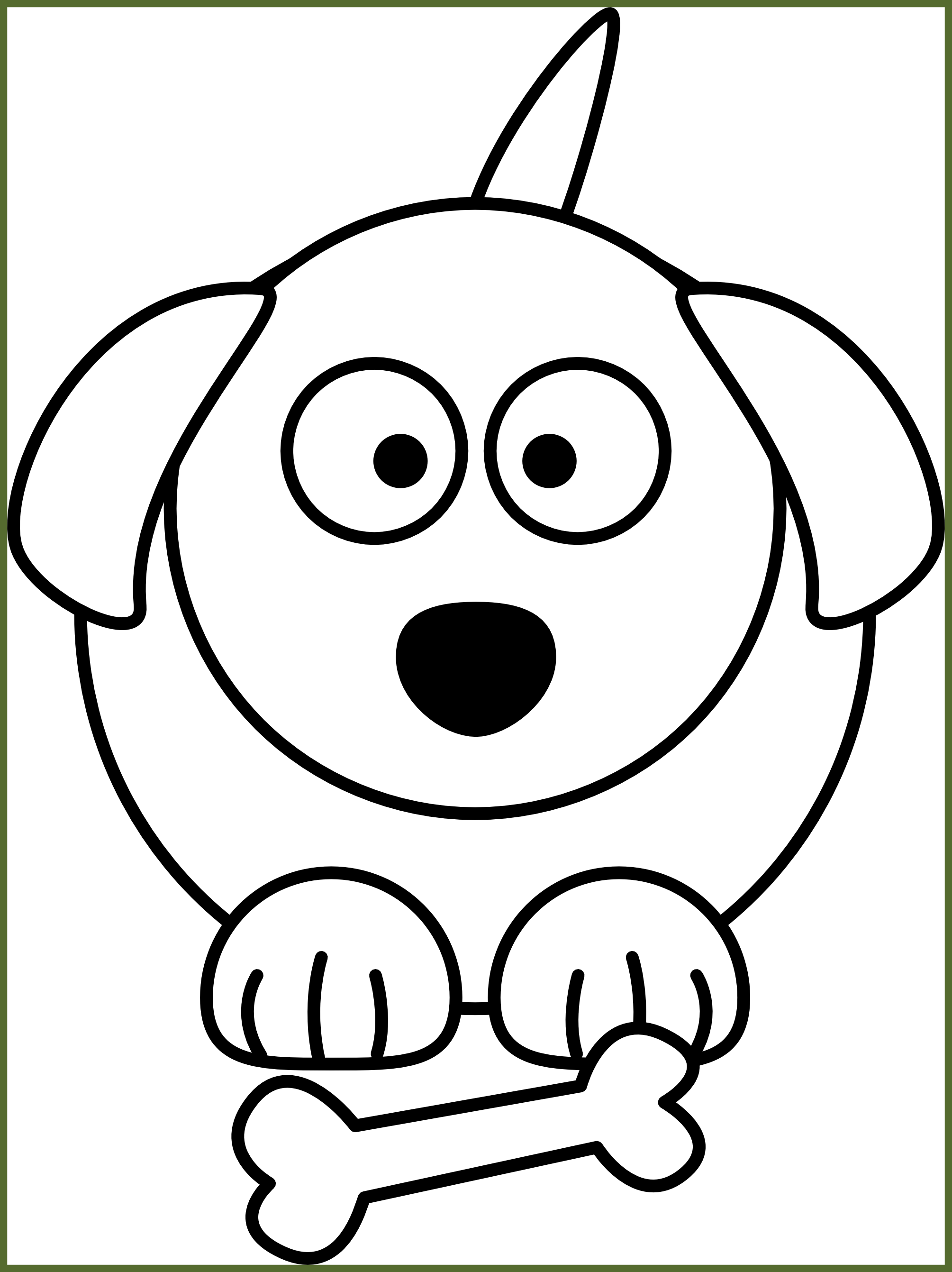 Clip Best Black And White Clip Art For - Dog Drawing Black And White (2009x2683)