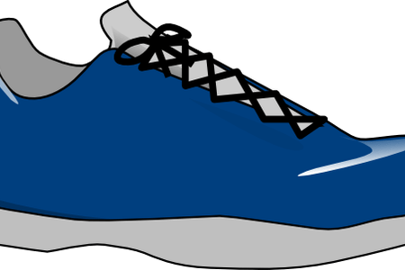 Gym Shoes Clipart Blue Sneaker - Tennis Shoe Clip Art (450x300)