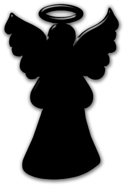 Dark Angel Clipart Halo - Angel Silhouette With Halo (420x420)