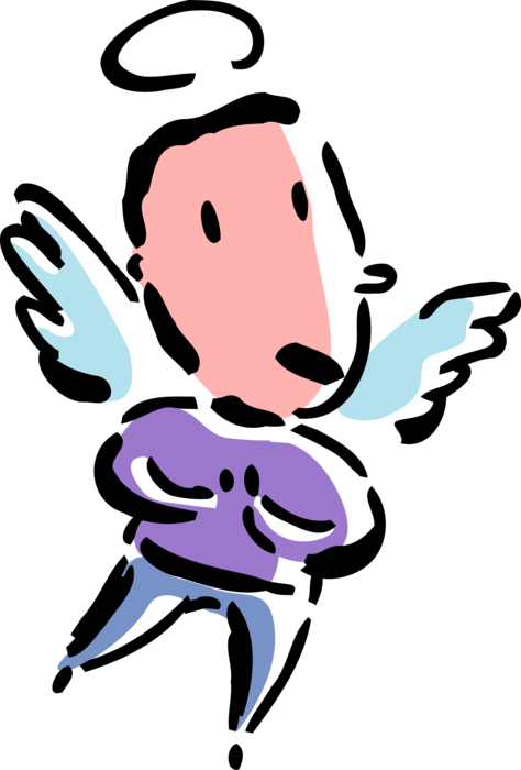 Angel With Wings And Vector Image Illustration - Angel (474x700)