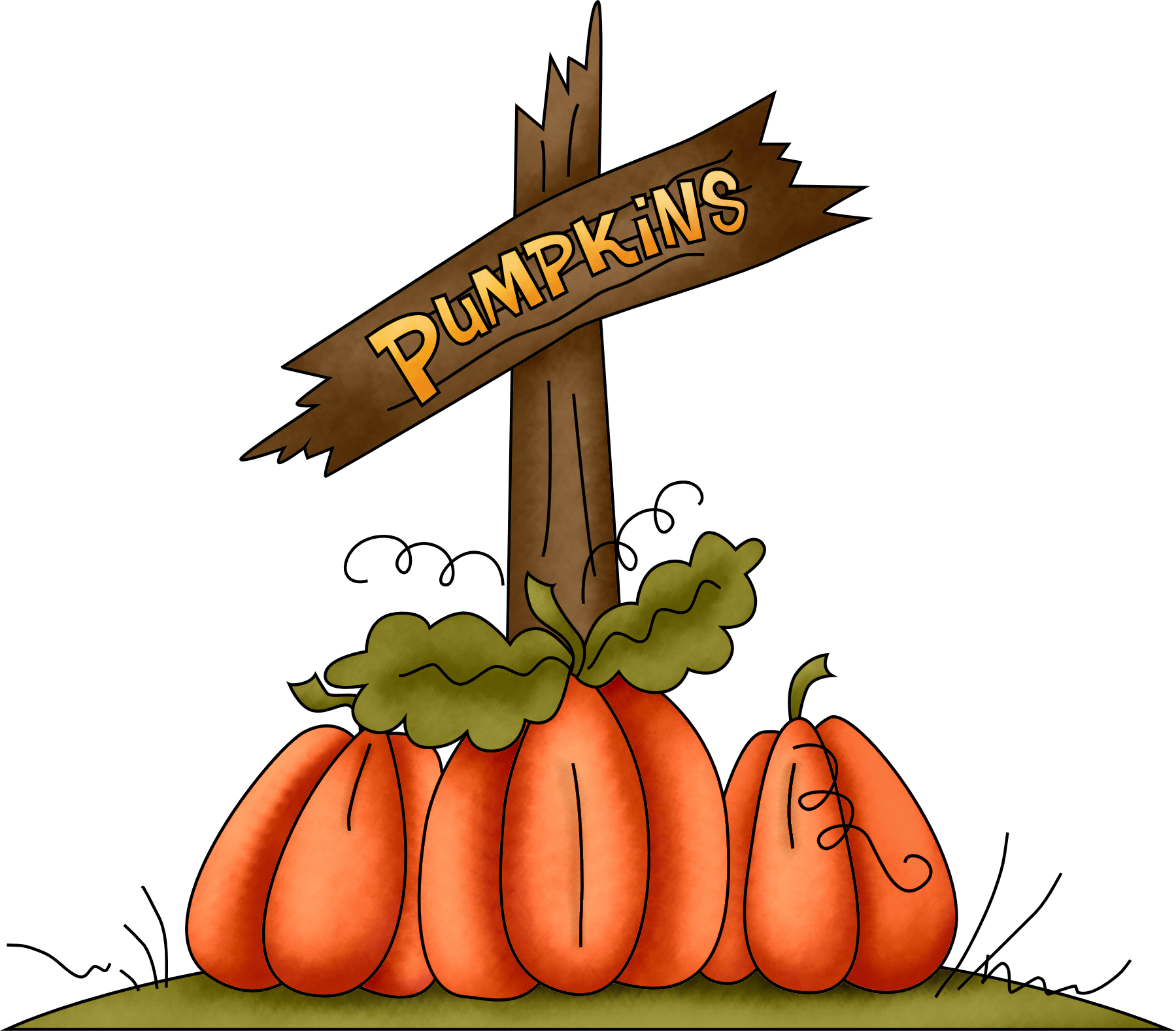 Wfmw ~ Pumpkin Pie Pudding - Pumpkins And Scarecrows Clip Art (1799x1577)