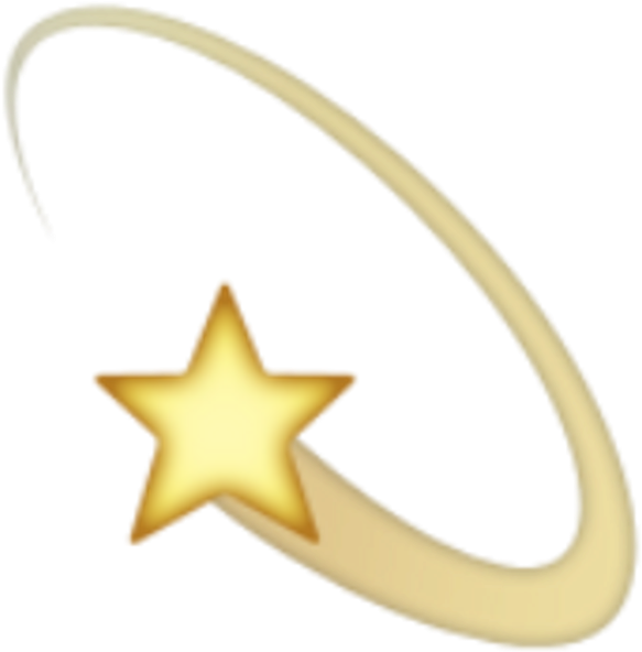 Emoji Star Glitter Filter Cute Aesthetic Stickers Trans - Shooting Star Emoji Png (1024x1024)