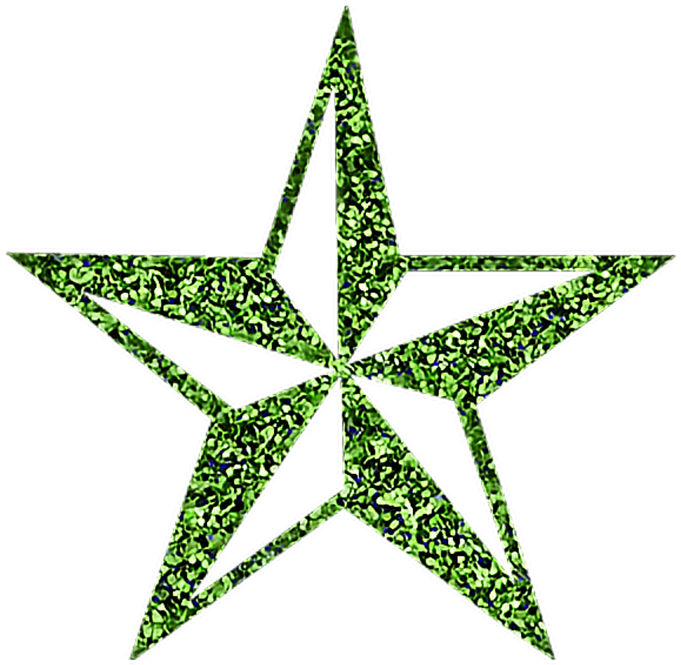 Green Glitter Sparkling Star Sticker - Nautical Star Black And White (1024x1024)