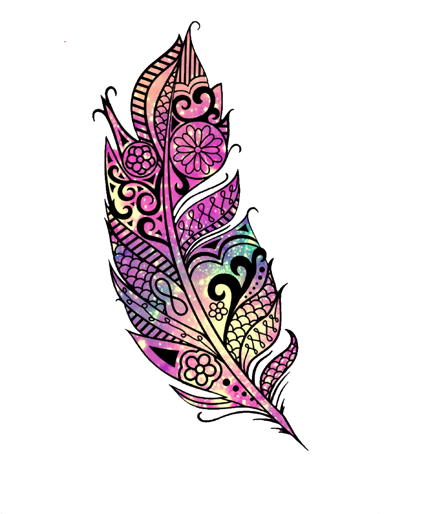 Banner Transparent Library Glitter Pattern Galaxy Cute - Mandala Feather Design (1024x1024)