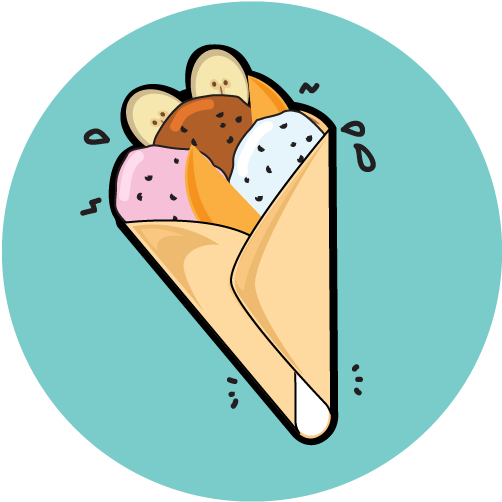 Ice Cream Crepes - Crêpe (600x601)