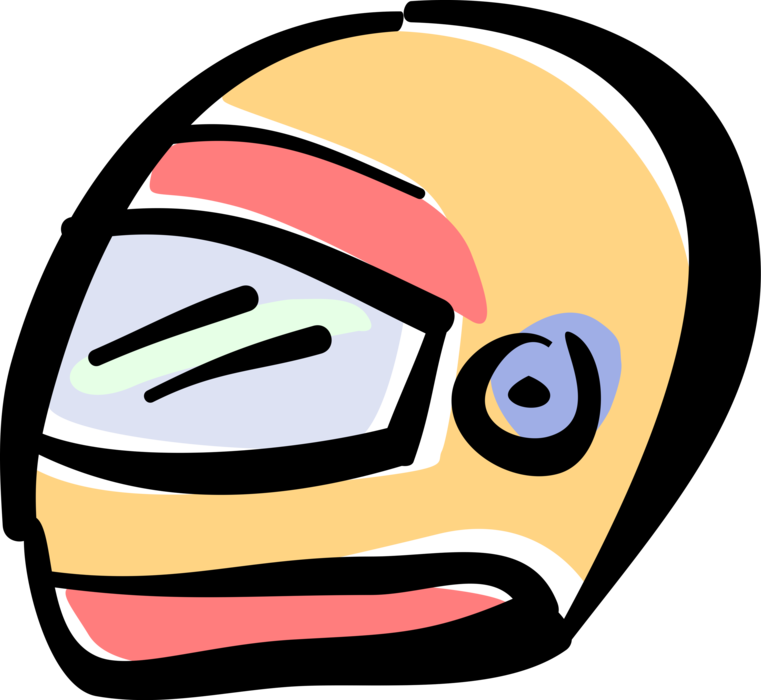 Vector Illustration Of Motorcycle Helmet Protective - Vector Illustration Of Motorcycle Helmet Protective (761x700)