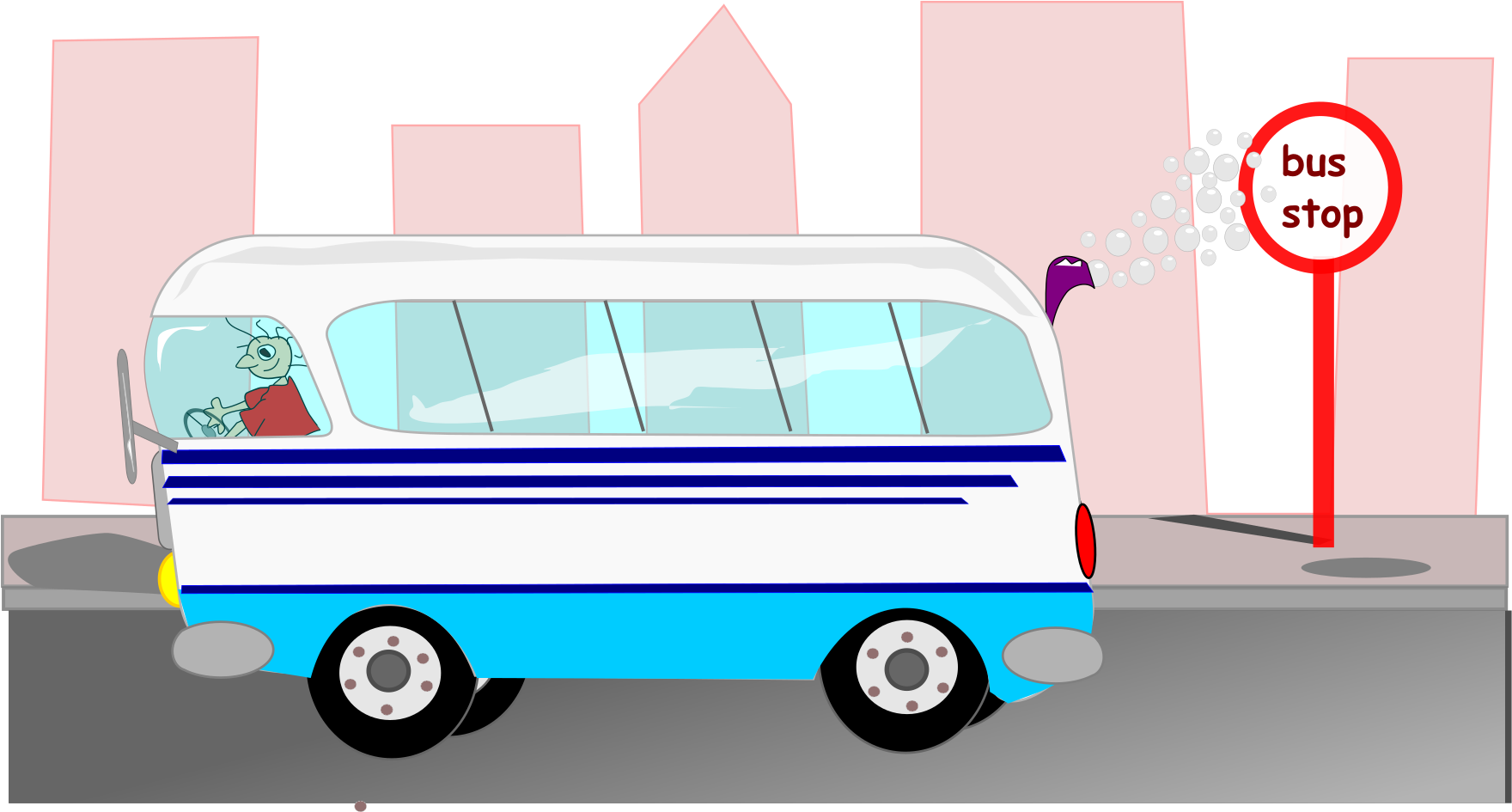 Parada De Onibus Big Image Png - Bus Leaving The Bus Stop (2400x944)