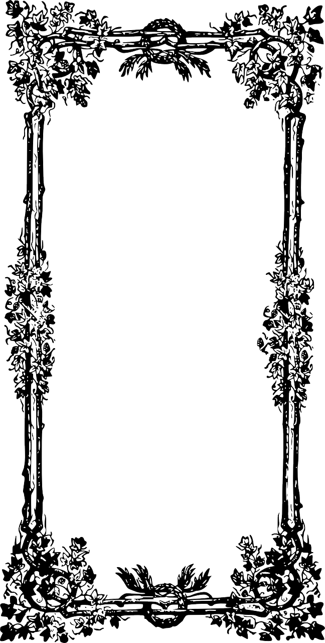 Vector Graphics,free Pictures, Free - Frame Flower Black And White Hd (648x1280)