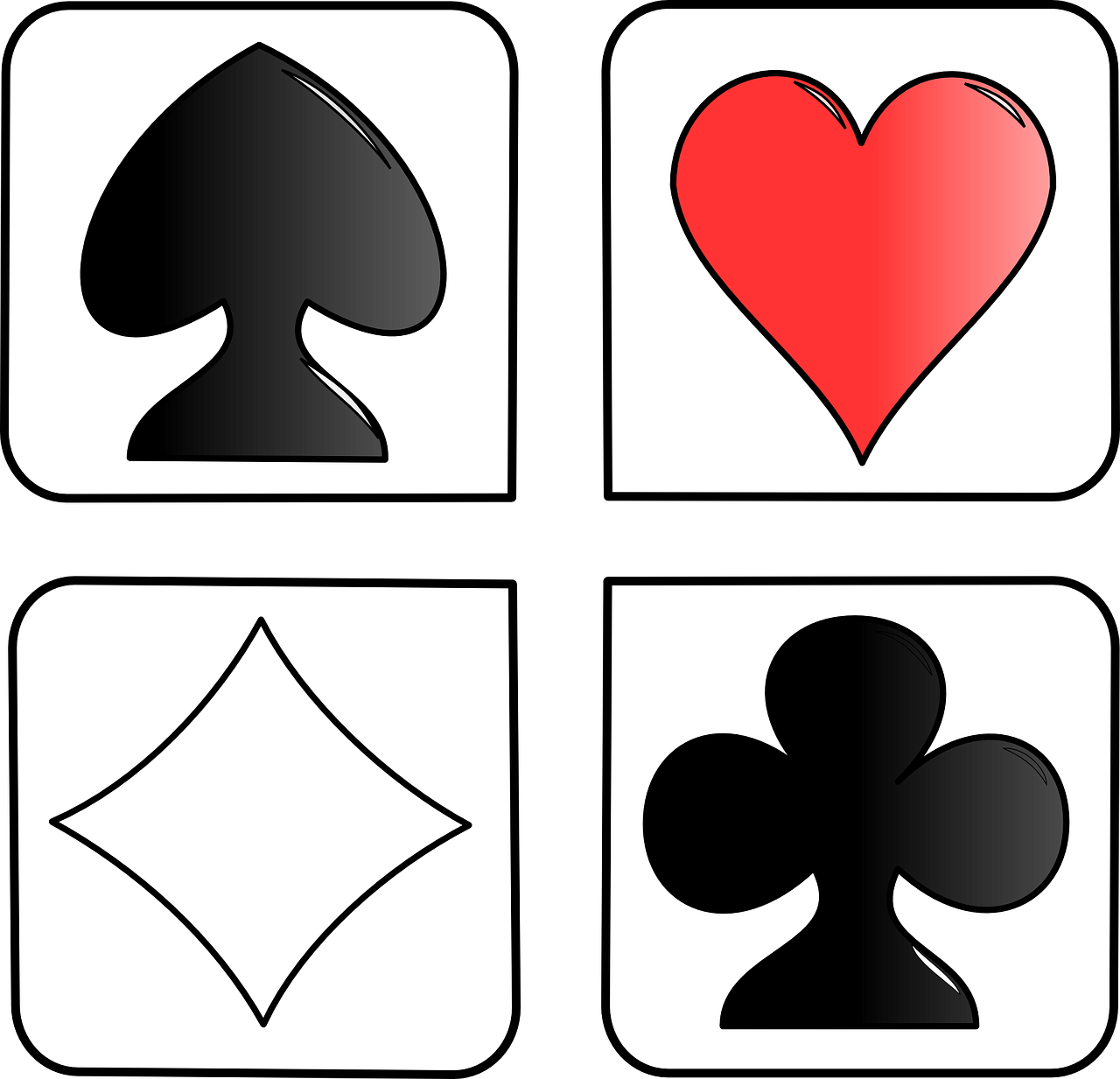 Playing - Cards Heart Diamond Spades (1280x1233)