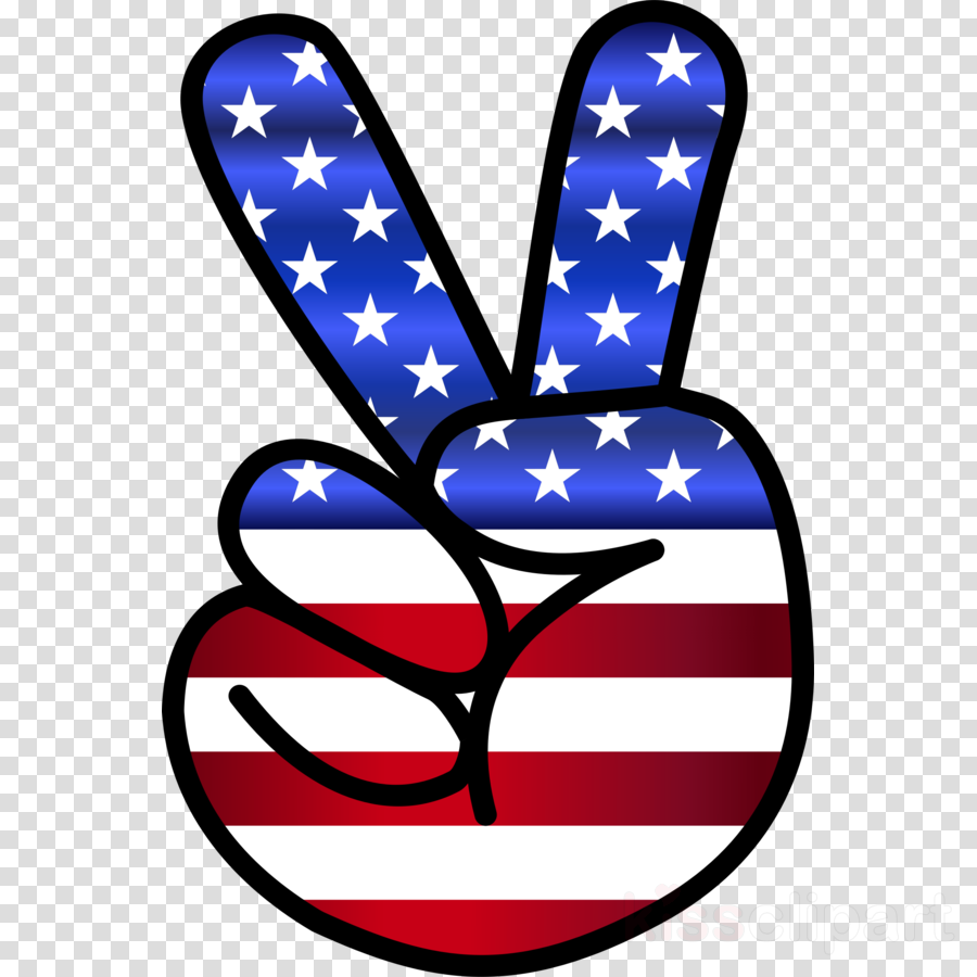 Peace Sign Hand Clip Art Clipart Peace Symbols Clip - American Flag Peace Sign Png (900x900)