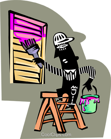 Man Painting Vent Royalty Free Vector Clip Art Illustration - Clip Art (386x480)