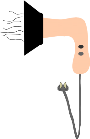Dryer Vent Cleaning Clipart - Hair Blow Dryer Cartoon (288x444)