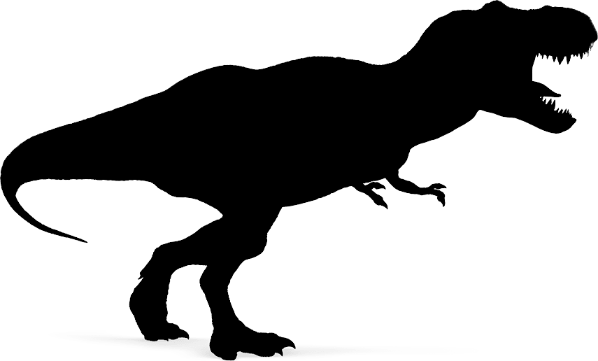 Dinosaur Clipart Shadow For Download And Use - Dinosaur Silhouette T Rex (855x516)