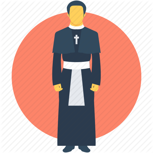 Black And White Pastor Clipart Catholic Priest - Priest Png Icon (512x512)