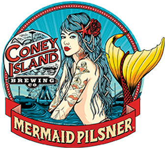 Coney Island Old School Mermaid Pilsner Tin Tacker - Coney Island Old School Mermaid Pilsner Tin Tacker (400x400)