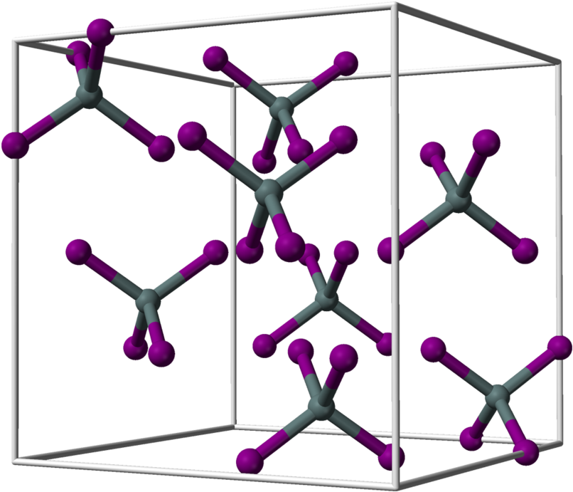 Tin Tetraiodide Unit Cell 3d Balls - Crystal Structure Of Tin Iodide (883x768)