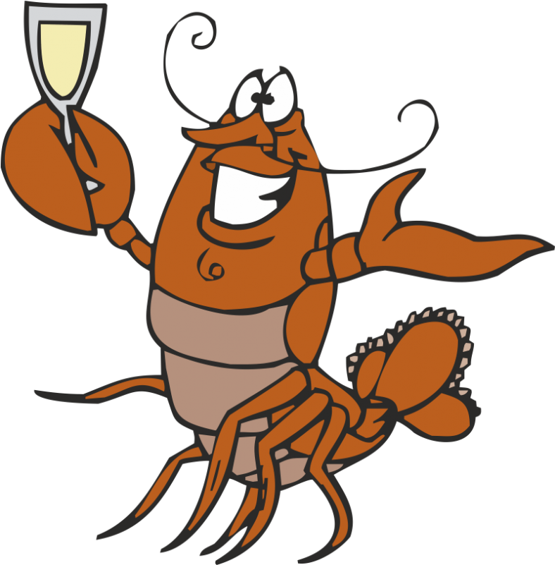 Food American Red - Lobster And Wine Cartoon (800x800)